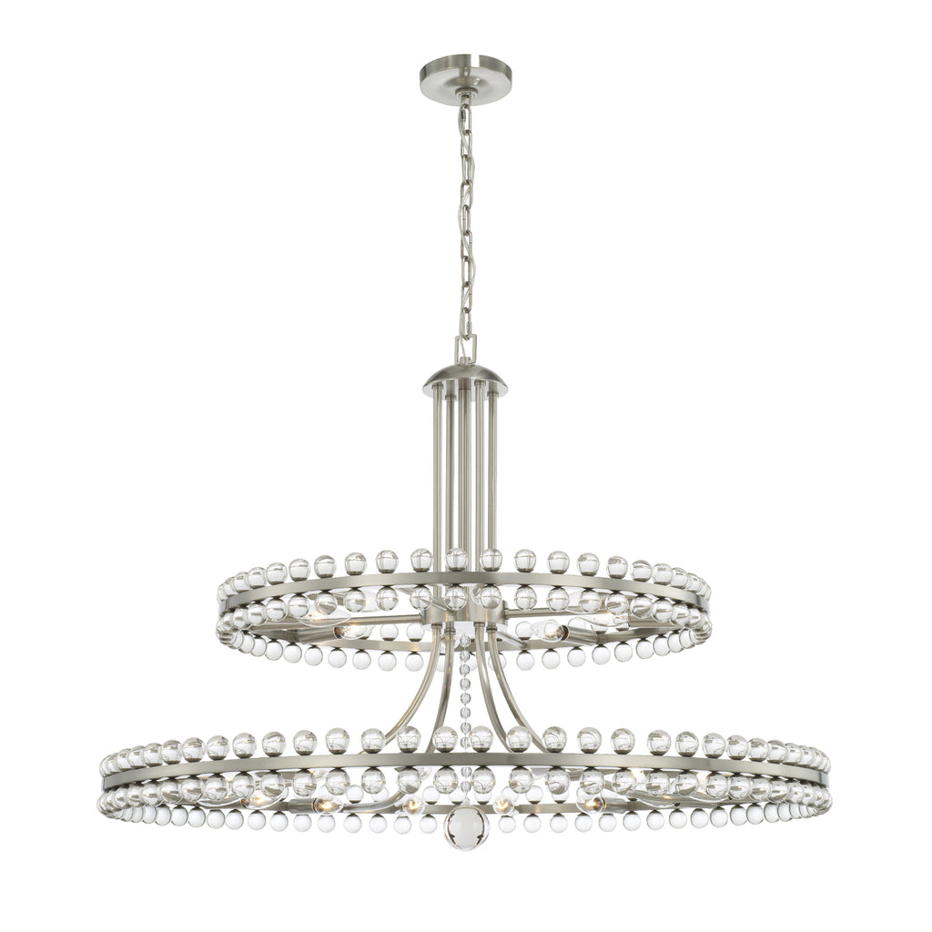 Crystorama Crystorama Clover 24 Light Aged Brass Two-tier Chandelier