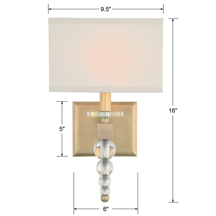 Crystorama Crystorama Clover 1 Light Aged Brass Sconce