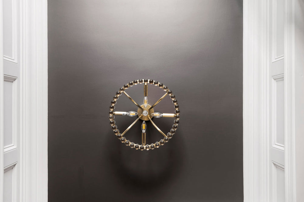 Clover 4 Light Aged Brass Semi Flush Mount Crystorama