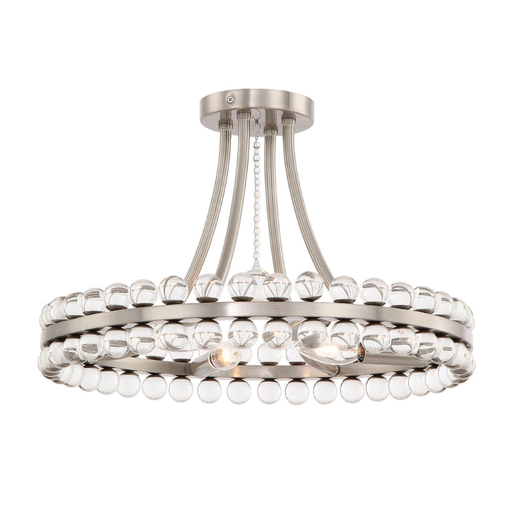 Clover 4 Light Aged Brass Semi Flush Mount Crystorama