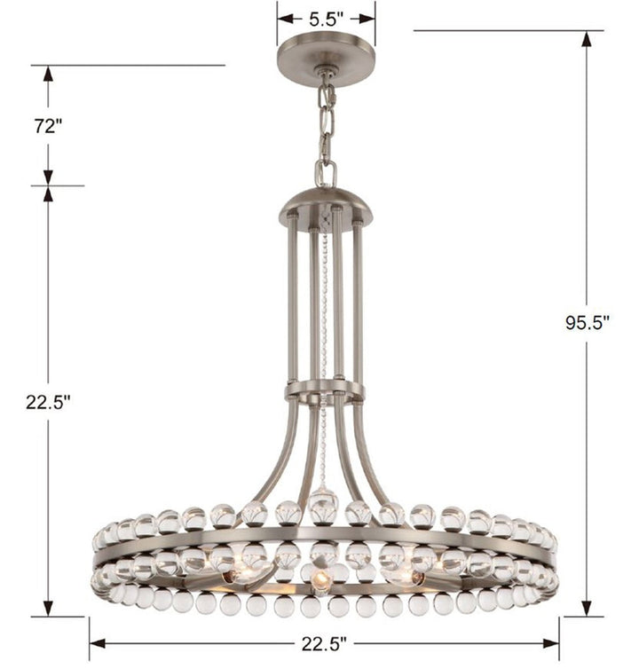 Crystorama Crystorama Clover 8 Light Aged Brass Chandelier