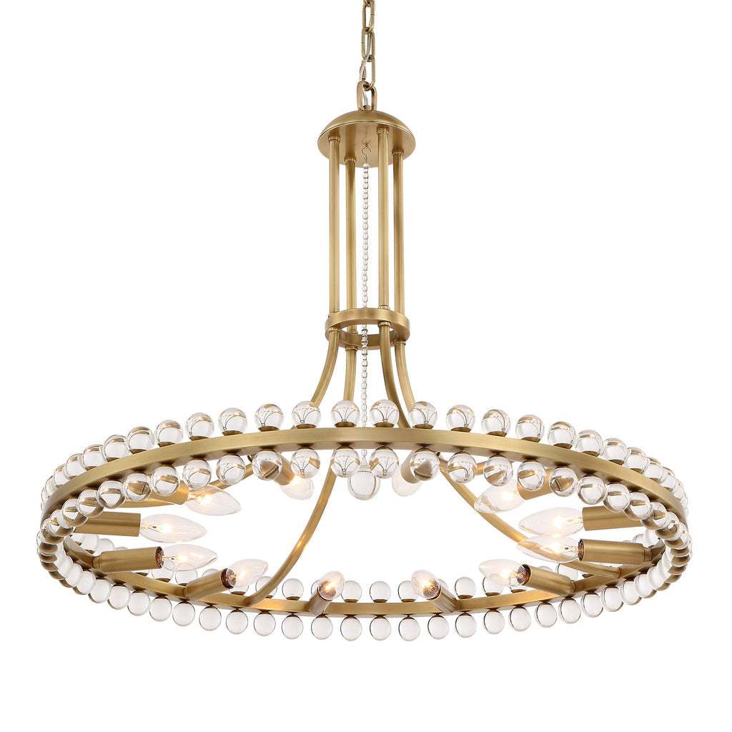 Crystorama Crystorama Clover 12 Light Aged Brass Chandelier
