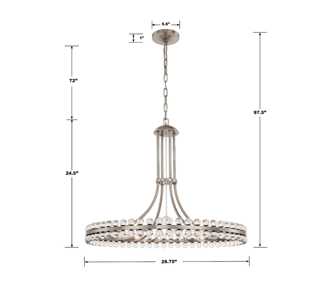 Crystorama Crystorama Clover 12 Light Aged Brass Chandelier