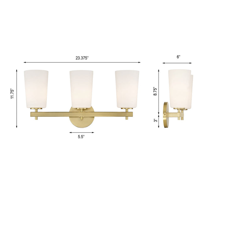 Crystorama Crystorama Colton 3 Light Aged Brass Bathroom Vanity