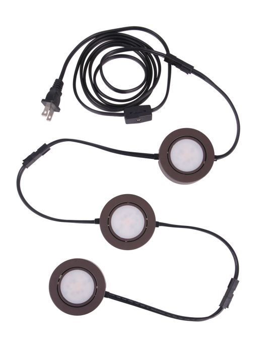 Antique Hardware 2.75" LED Under Cabinet Puck in Bronze, 3 pack Under Cabinet Lighting