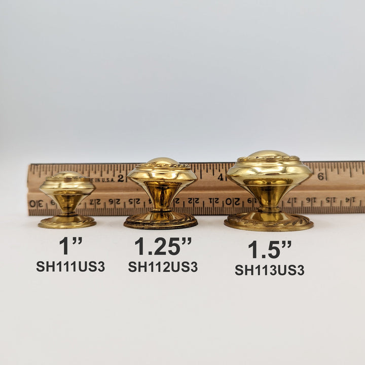 1 1/2 Inch Georgian Roped Cabinet Knob with Backplate (Several Finishes Available) COPPER MOUNTAIN HARDWARE