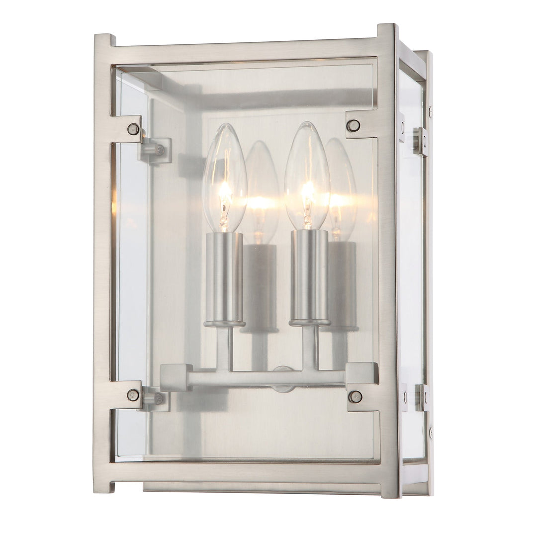 Crystorama Crystorama Danbury 2 Light Brushed Nickel Sconce