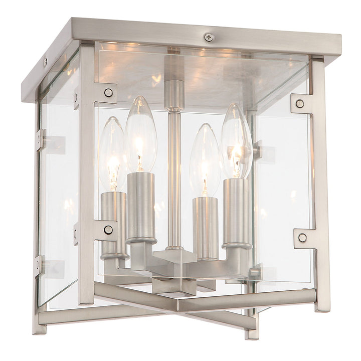 Danbury 4 Light Brushed Nickel Flush Mount Crystorama