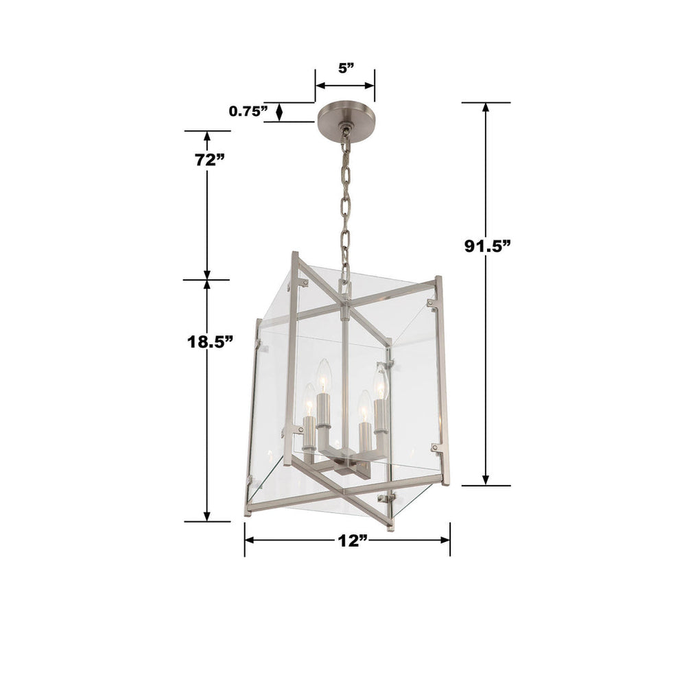 Crystorama Crystorama Danbury 4 Light Brushed Nickel Mini Chandelier