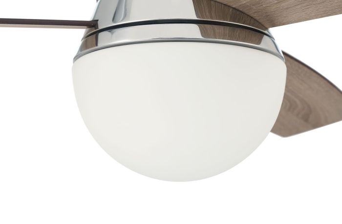 ##Antique Hardware## 52" Daybreak in Polished Nickel w/ Driftwood/Greywood Blades