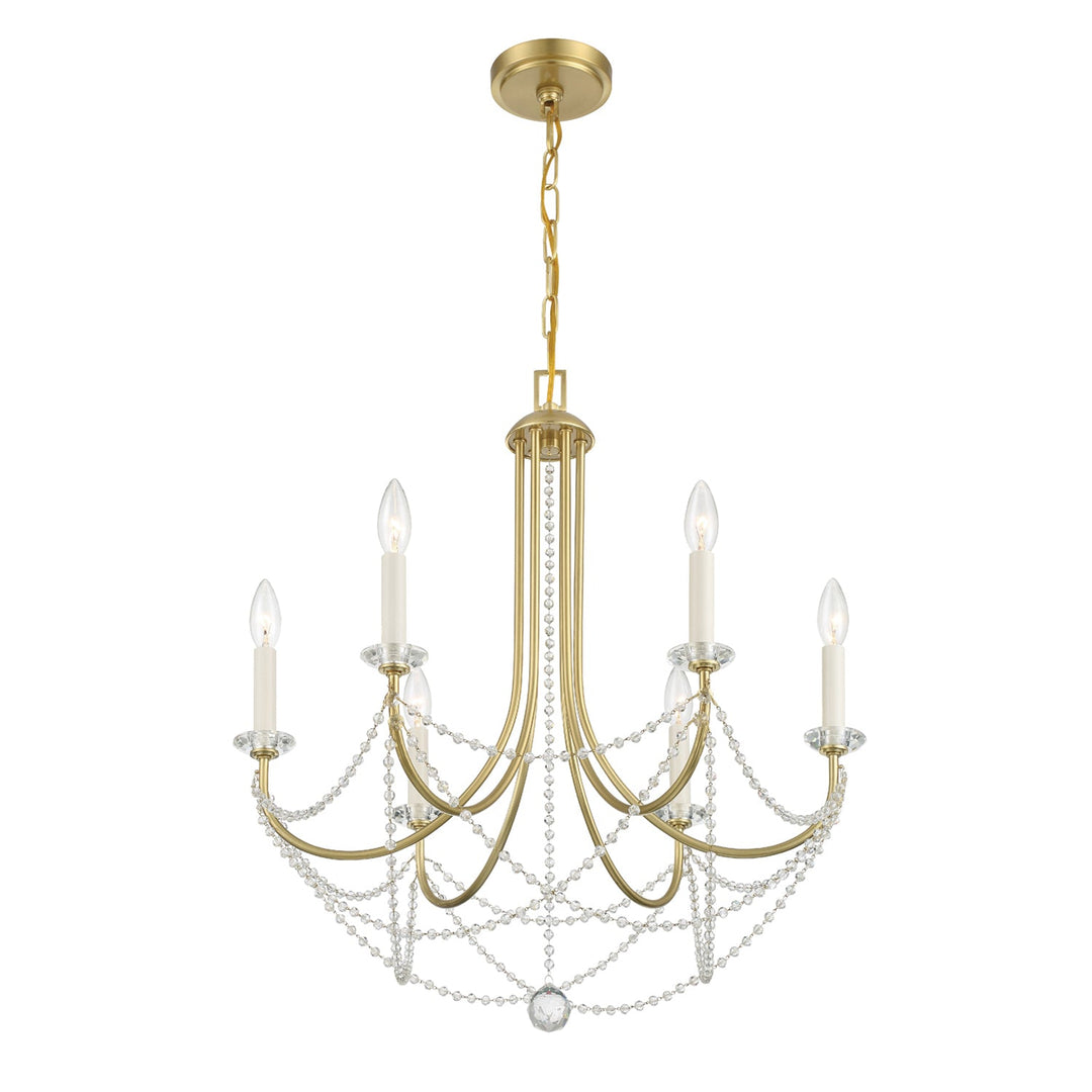 Crystorama Crystorama Delilah 6 Light Aged Brass Chandelier
