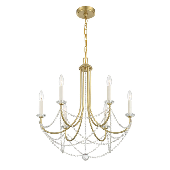 Crystorama Crystorama Delilah 6 Light Aged Brass Chandelier