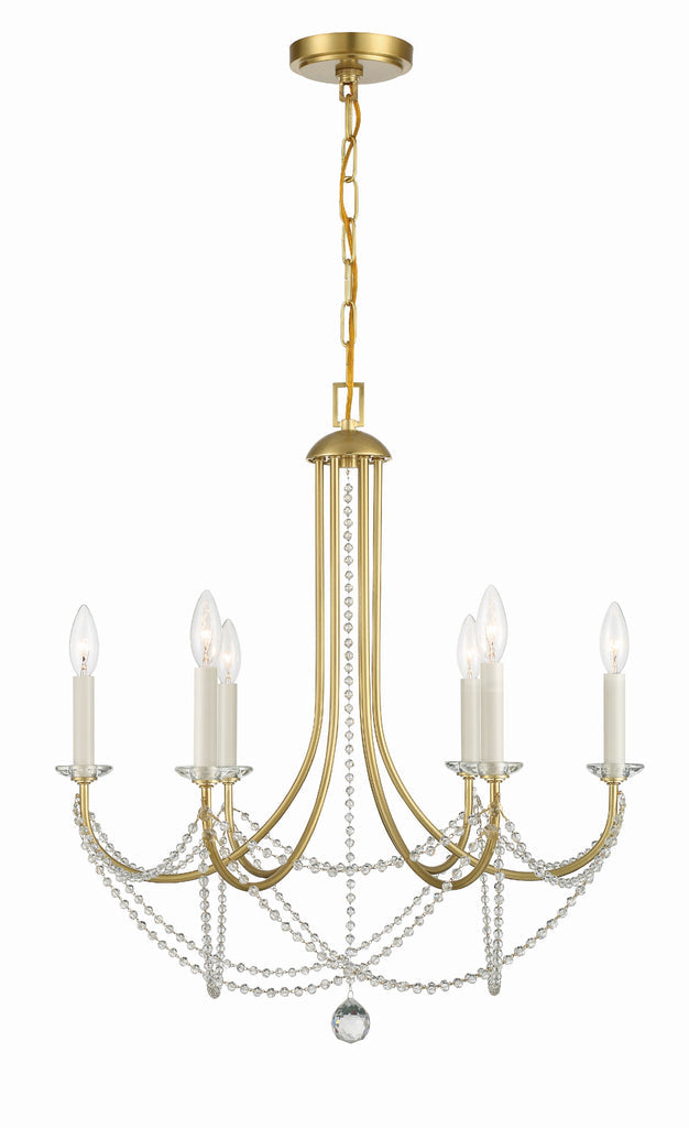 Crystorama Crystorama Delilah 6 Light Aged Brass Chandelier