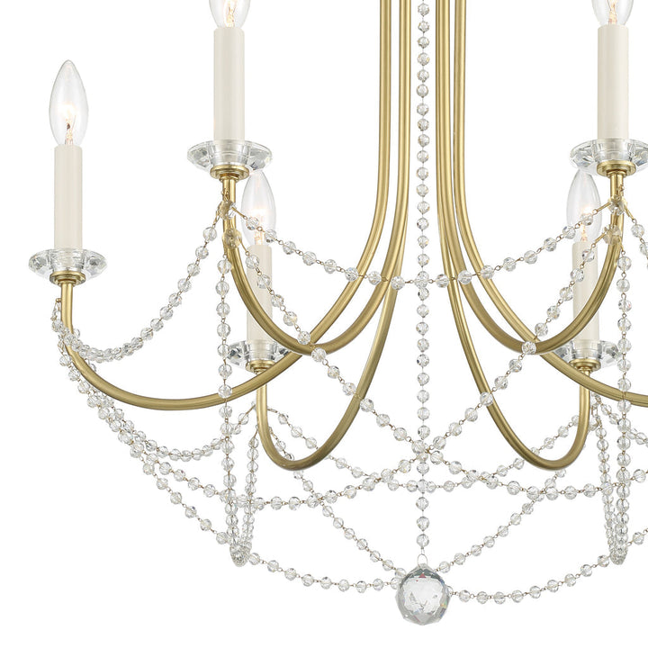 Crystorama Crystorama Delilah 6 Light Aged Brass Chandelier