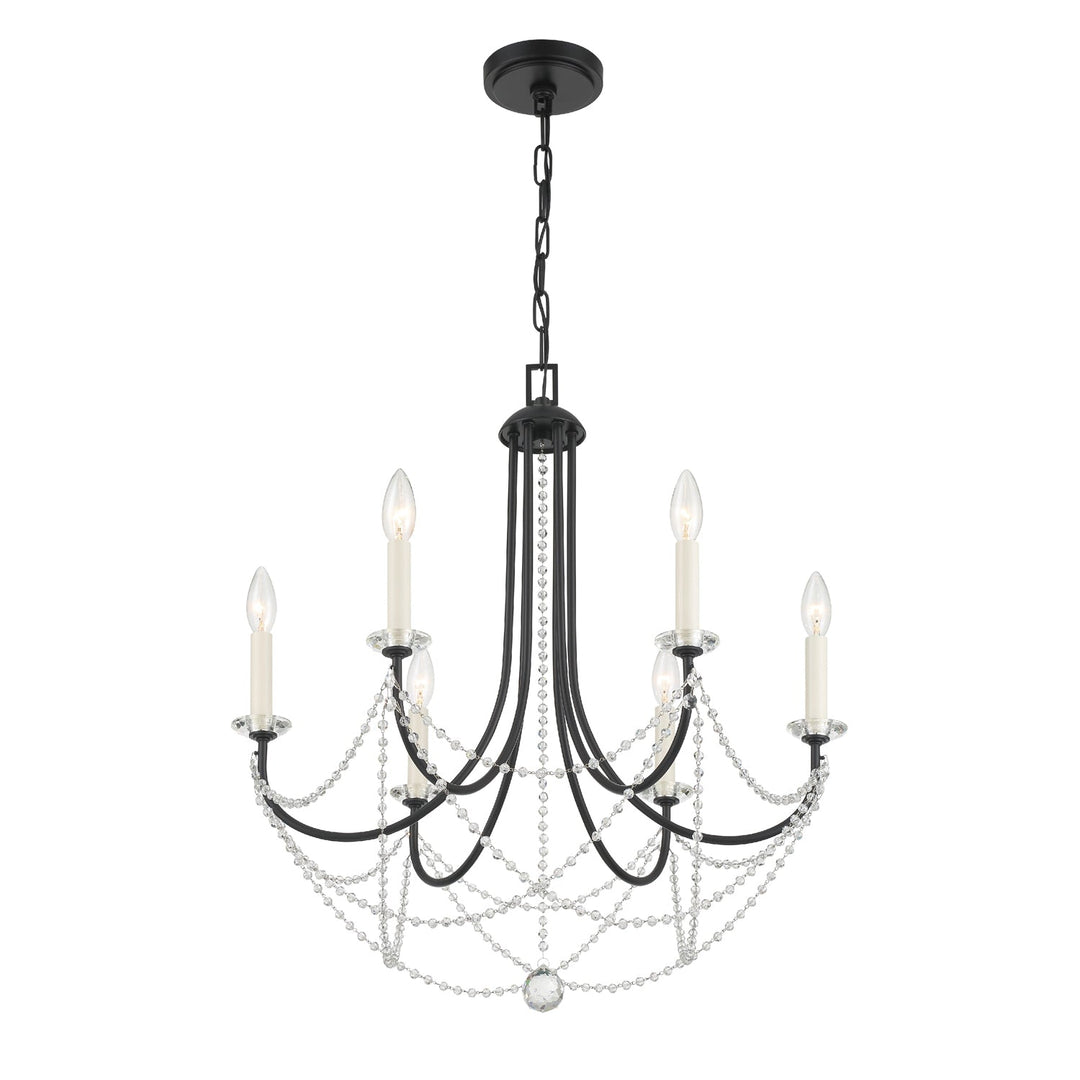 Crystorama Crystorama Delilah 6 Light Matte Black Chandelier