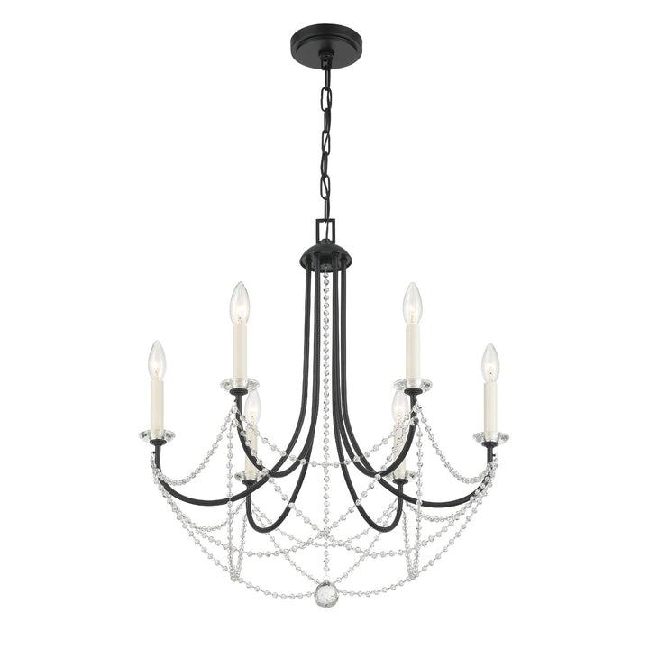 Crystorama Crystorama Delilah 6 Light Matte Black Chandelier