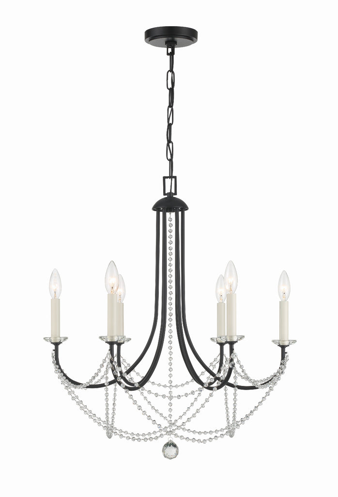 Crystorama Crystorama Delilah 6 Light Matte Black Chandelier