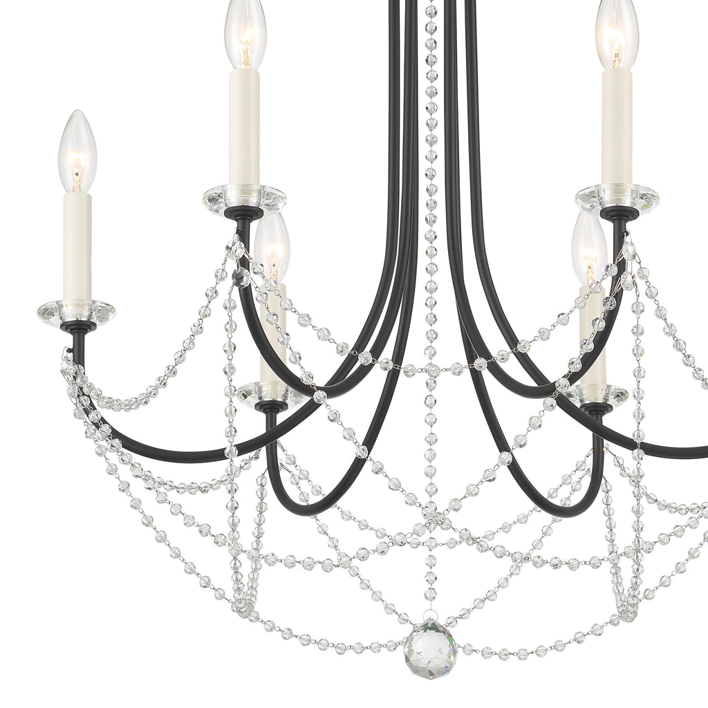 Crystorama Crystorama Delilah 6 Light Matte Black Chandelier