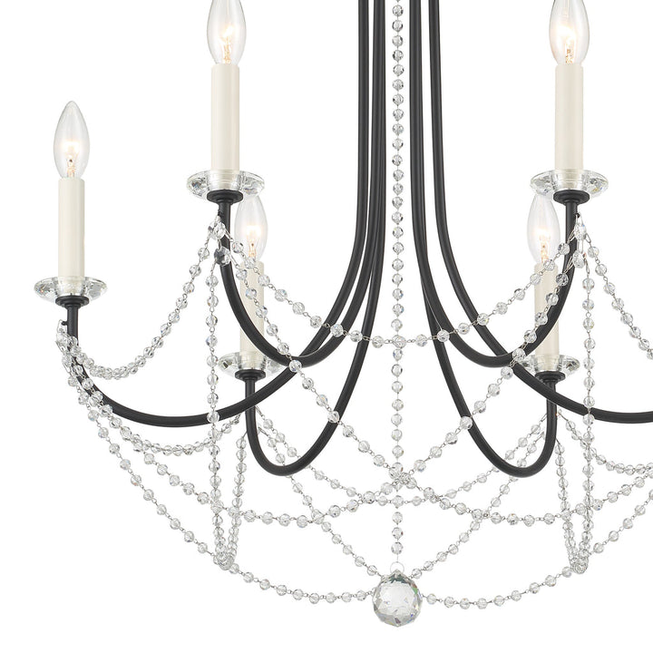 Crystorama Crystorama Delilah 6 Light Matte Black Chandelier