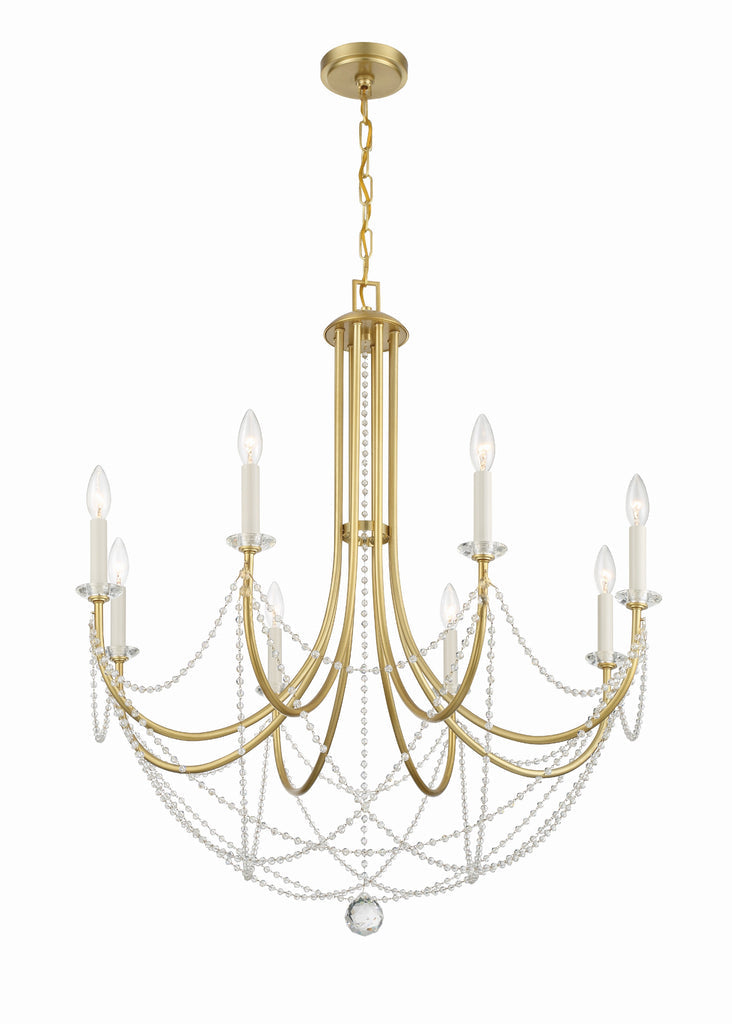 Crystorama Crystorama Delilah 8 Light Aged Brass Chandelier
