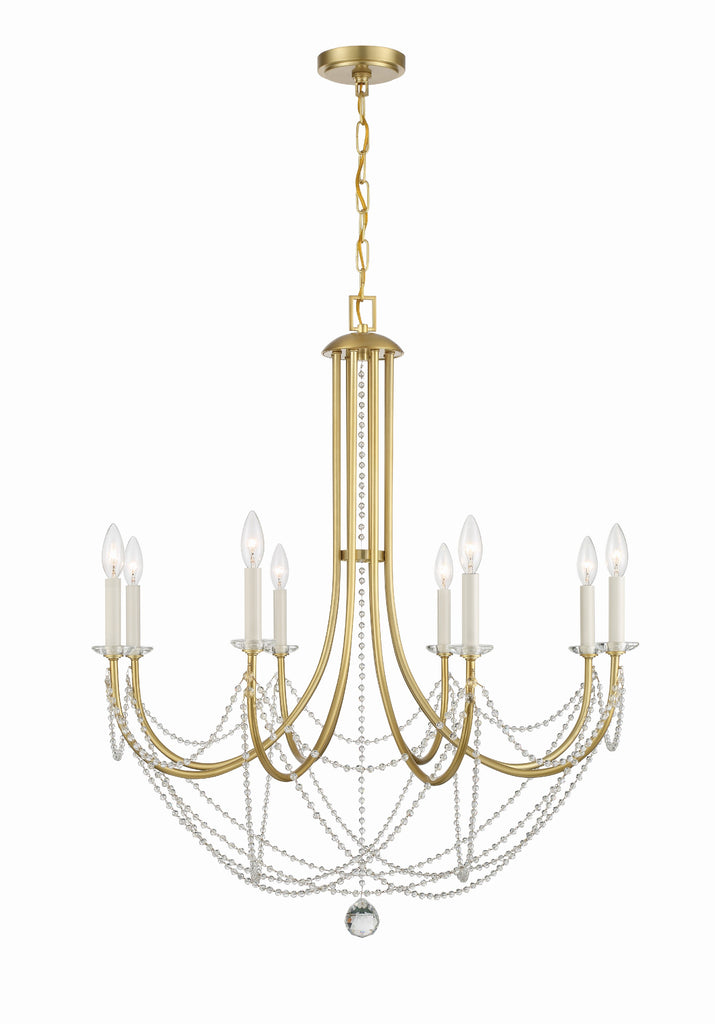 Crystorama Crystorama Delilah 8 Light Aged Brass Chandelier