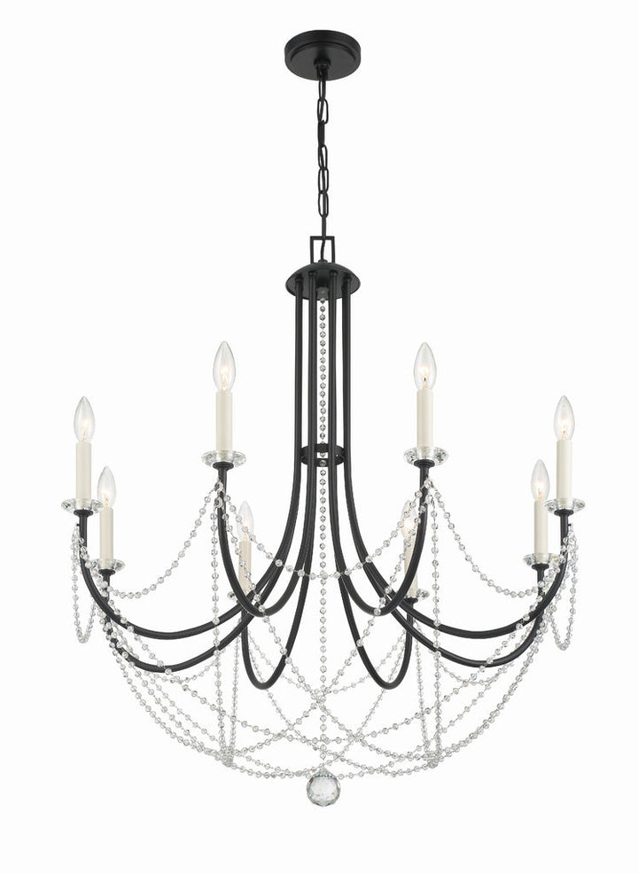 Crystorama Crystorama Delilah 8 Light Matte Black Chandelier