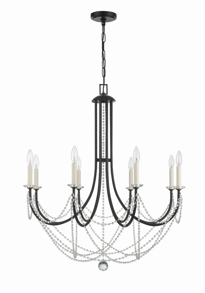 Crystorama Crystorama Delilah 8 Light Matte Black Chandelier