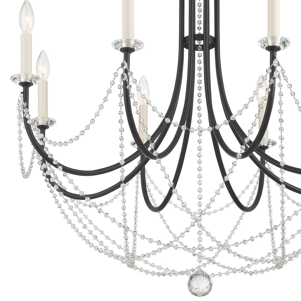Crystorama Crystorama Delilah 8 Light Matte Black Chandelier