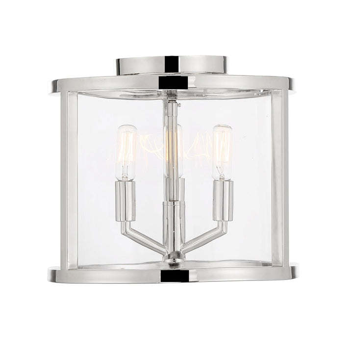 Libby Langdon Devon 3 Light Polished Nickel Semi Flush Mount Crystorama