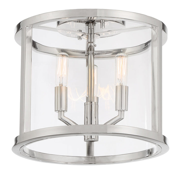 Libby Langdon Devon 3 Light Polished Nickel Semi Flush Mount Crystorama