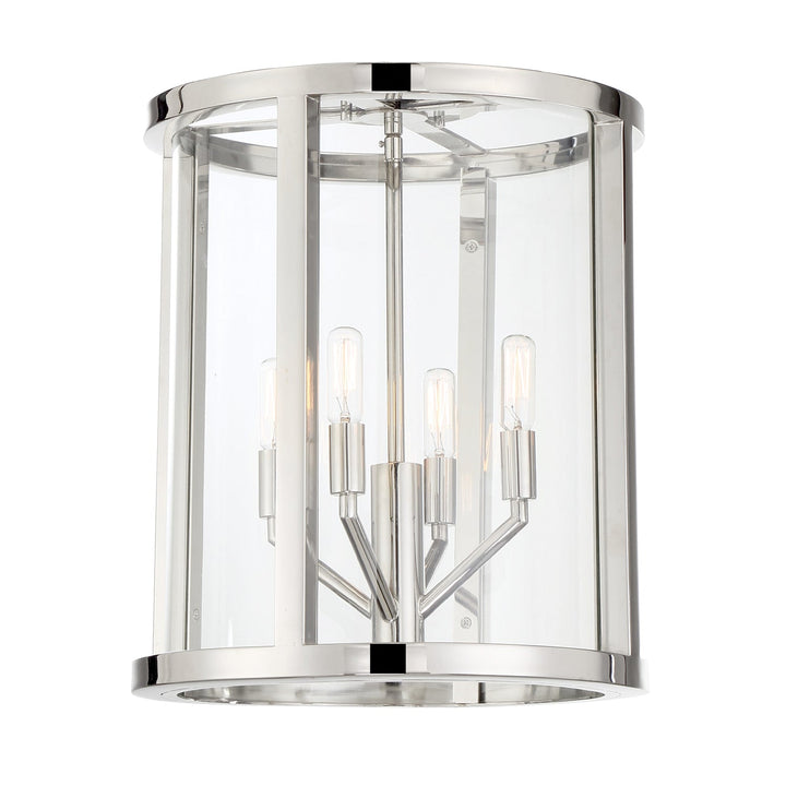 Libby Langdon Devon 4 Light Polished Nickel Semi Flush Mount Crystorama