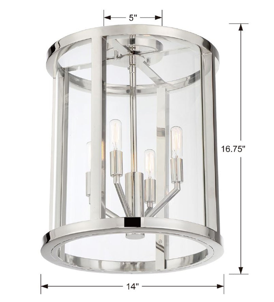 Libby Langdon Devon 4 Light Polished Nickel Semi Flush Mount Crystorama