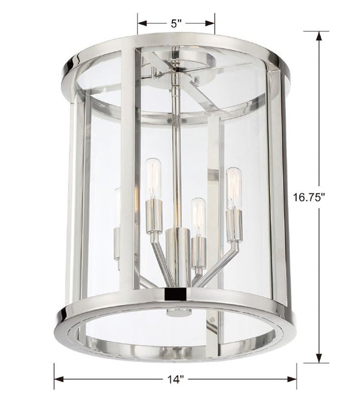 Libby Langdon Devon 4 Light Polished Nickel Semi Flush Mount Crystorama