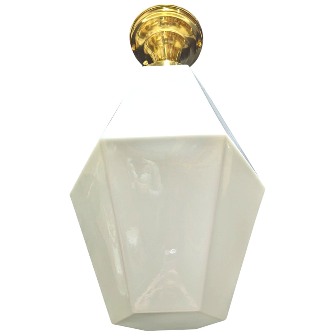 20 Inch Manhattan Skyscraper Prism Style Semi-Flush Mount Light (Polished Brass Finish) COPPER MOUNTAIN HARDWARE