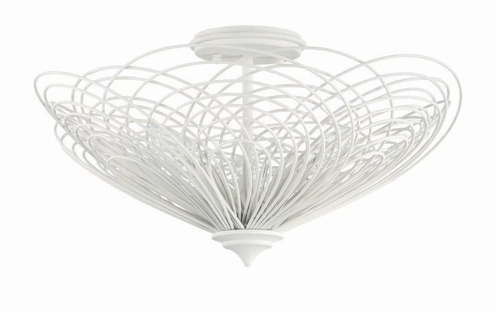 Doral 3 Light Matte White Semi Flush Mount Crystorama