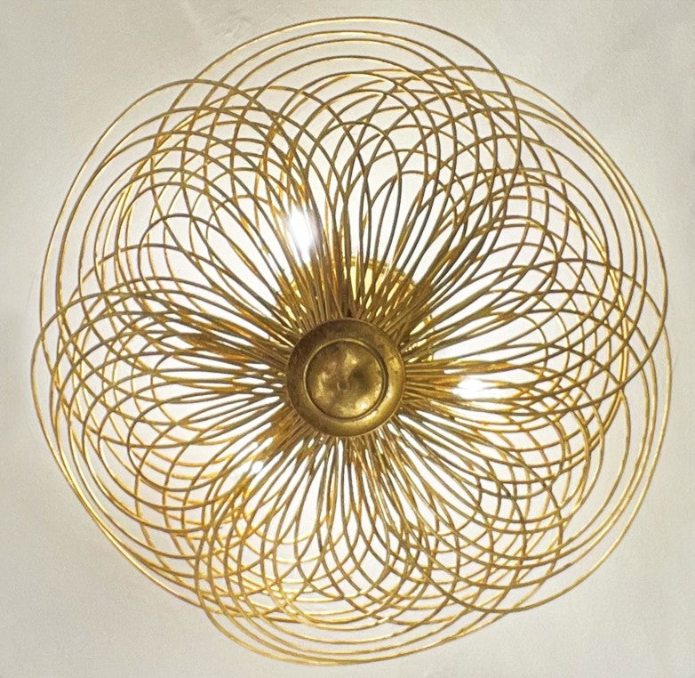 Doral 3 Light Renaissance Gold Semi Flush Mount Crystorama