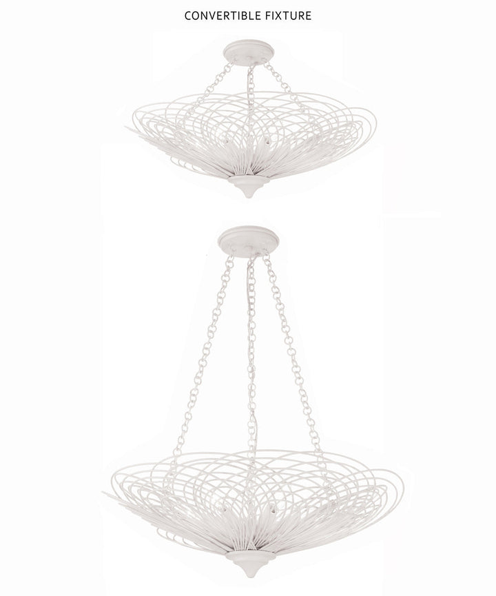 Doral 6 Light Matte White Chandelier Crystorama