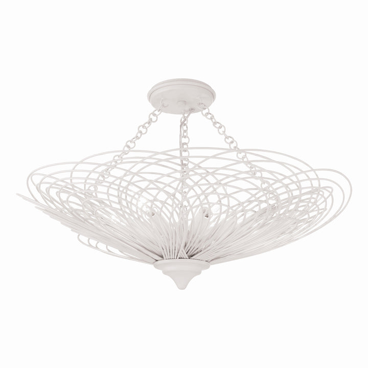 Doral 6 Light Matte White Semi Flush Mount Crystorama
