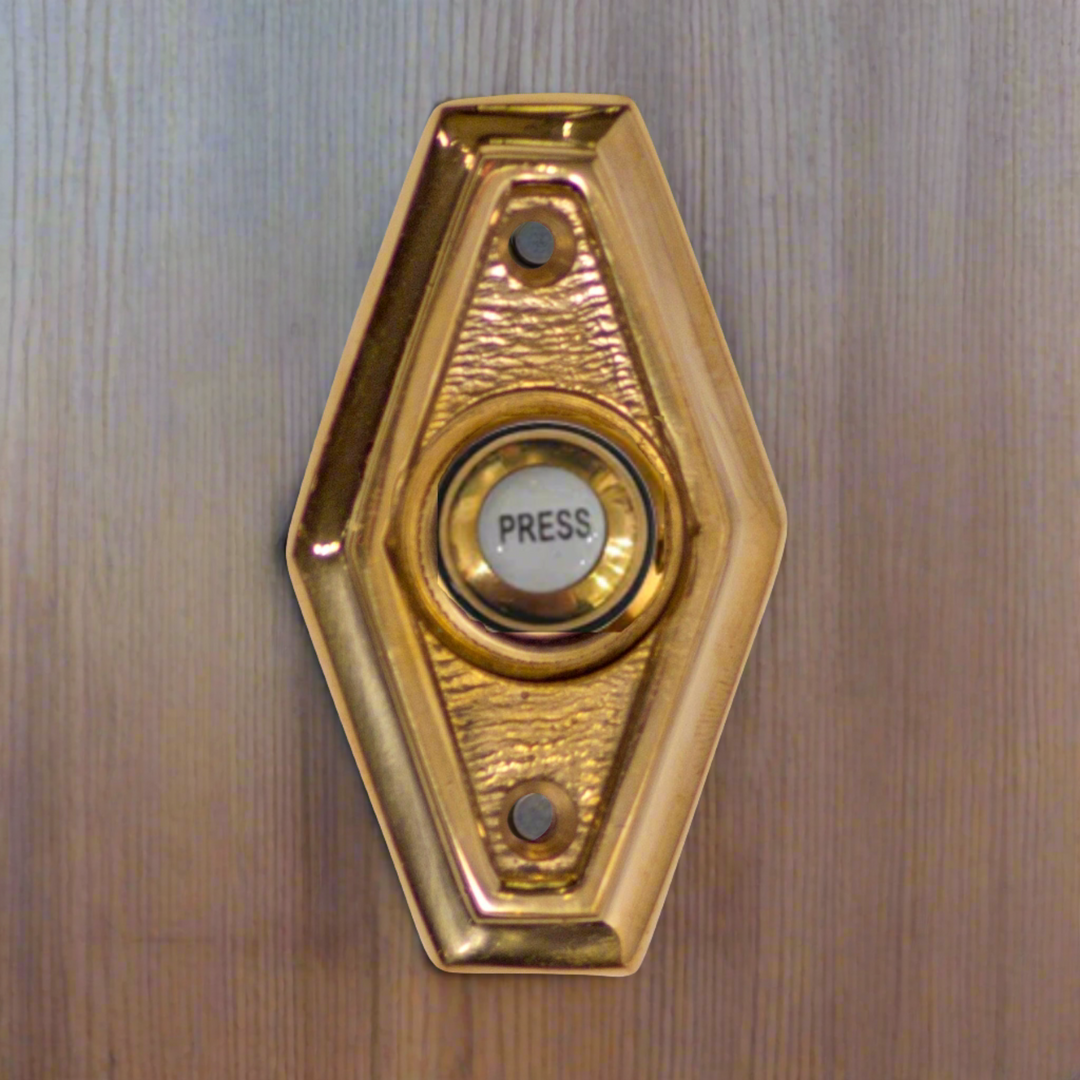 2 1/2 Inch Solid Brass Art Deco Style Doorbell Button (Several Finishes Available) COPPER MOUNTAIN HARDWARE