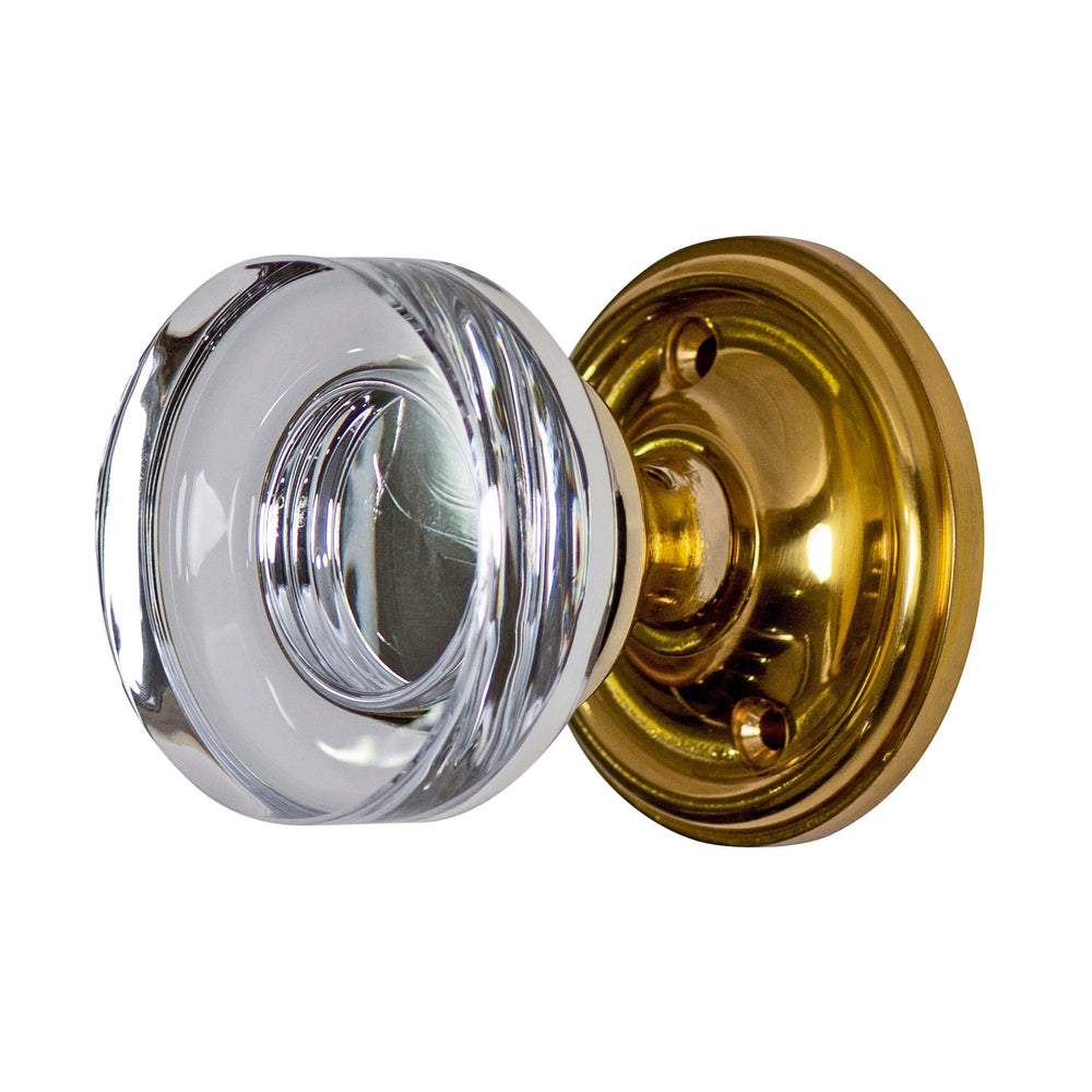 Traditional Rosette Door Set with Disc Crystal Door Knobs (Several Finishes Available) COPPER MOUNTAIN HARDWARE