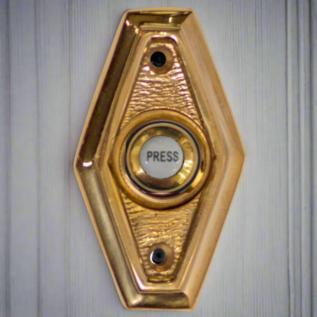 2 1/2 Inch Solid Brass Art Deco Style Doorbell Button (Several Finishes Available) COPPER MOUNTAIN HARDWARE