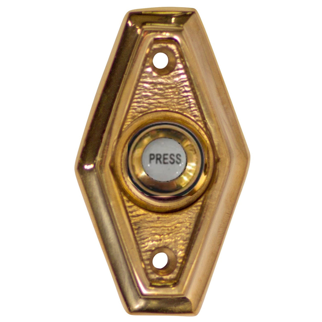 2 1/2 Inch Solid Brass Art Deco Style Doorbell Button (Several Finishes Available) COPPER MOUNTAIN HARDWARE