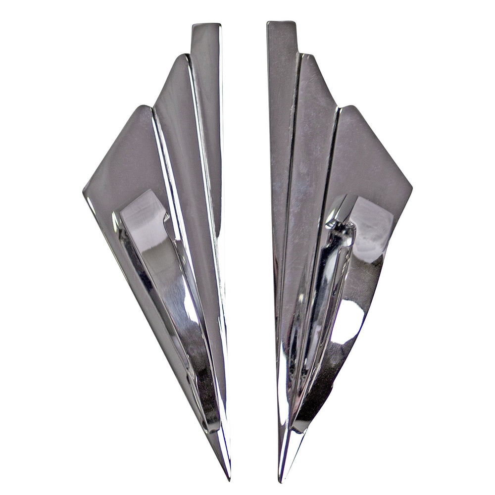 6 Inch Solid Brass Art Deco Style Cabinet and Furniture Pull Set (Polished Chrome Finish) COPPER MOUNTAIN HARDWARE