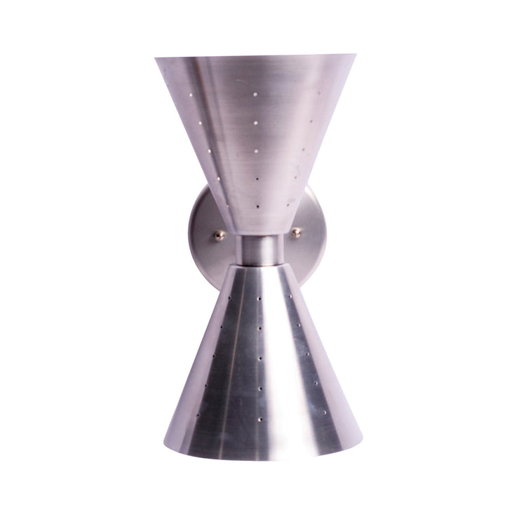 13 Inch Art Deco Double Cone Aluminum Wall Sconce COPPER MOUNTAIN HARDWARE