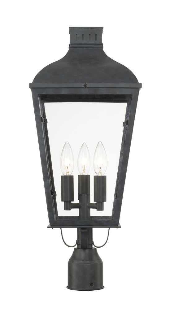 Dumont 3 Light Graphite Outdoor Post Crystorama