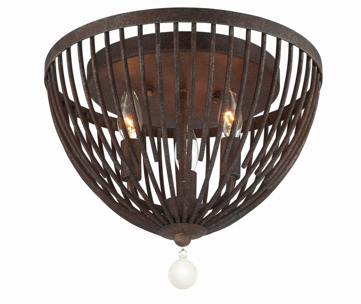 Duval 3 Light Forged Bronze Flush Mount Crystorama