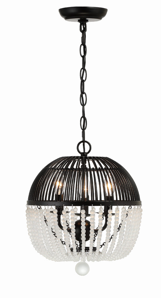 Crystorama Crystorama Duval 3 Light Matte Black Mini Chandelier