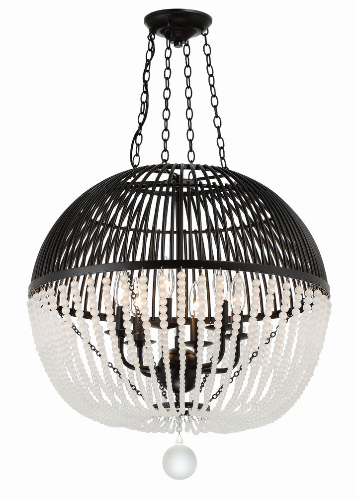 Crystorama Crystorama Duval 6 Light Matte Black Chandelier