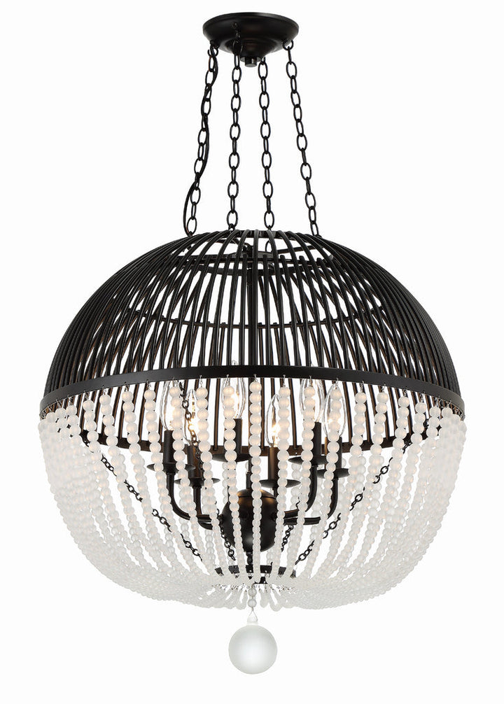 Crystorama Crystorama Duval 6 Light Matte Black Chandelier