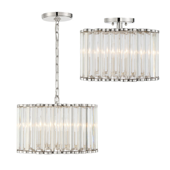 Crystorama Crystorama Libby Langdon Elliot 4 Light Polished Nickel Mini Chandelier